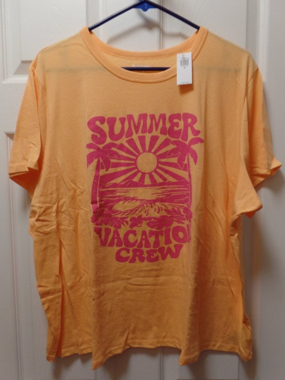 *NWT* Old Navy XXL 20 18 Cotton/Poly Tee Summer Vacation Crew Melon Pink Shirt